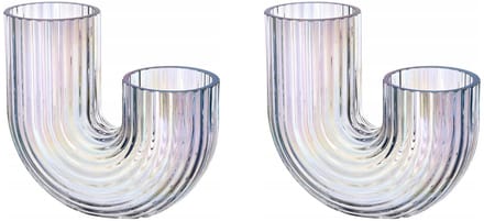 Merkloos Parelwit Glazen Vaas - 20 cm