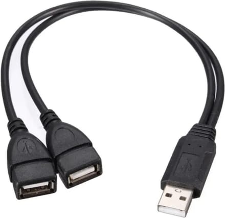 USB Splitter - 2 USB poorten. LETOP! Alleen voor stroom, niet voor data