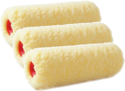 Set van 6x stuks muur vacht verfrollers polyester eenmalig gebruik 9,6 x 25 cm - Verfspullen - Schildersbenodigheden