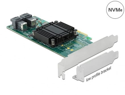 Delock PCI Express x8 Card to 2 x internal SFF-8643 NVMe - Low Profile Form Factor