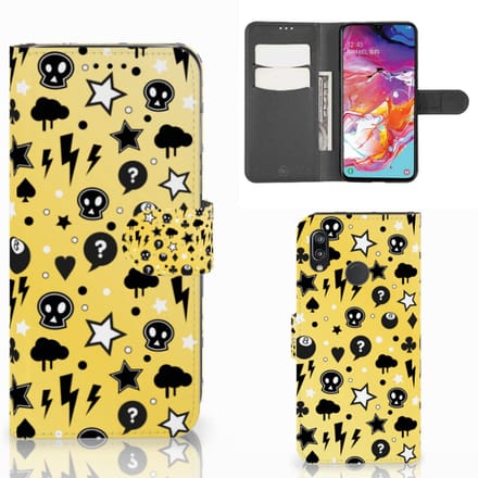 Telefoonhoesje met Naam Samsung Galaxy A70 Punk Geel