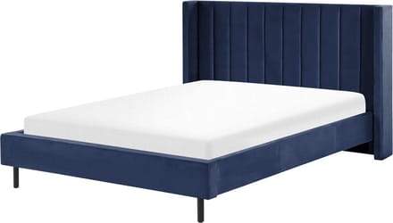 VILLETTE - Tweepersoonsbed - Marineblauw - 160 x 200 cm - Fluweel