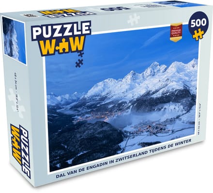 Puzzel Dal van de Engadin in Zwitserland tijdens de winter - Legpuzzel - Puzzel 500 stukjes