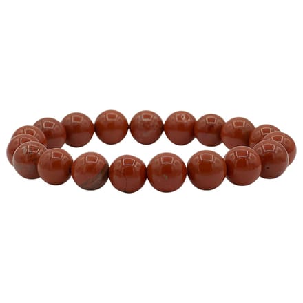Rode Jaspis Armband - Natuursteen Kralen van 10mm - 18cm