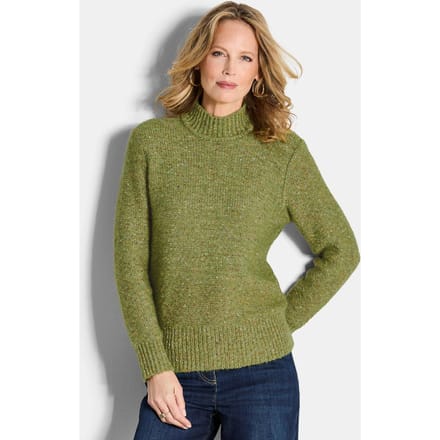 Tricot pullover in bouclé-look - groen / gemêl. - Gr. 19 van Goldner Fashion