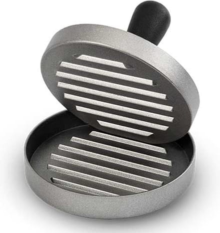 Michelino Hamburgerpers - Antiaanbaklaag - RVS materiaal - Zilver