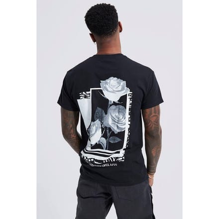Regular Fit Rose Graphic T-shirt | Black | Size Medium