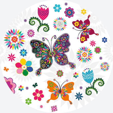 Papieren bordjes 18 cm - Stained Glass Butterfly