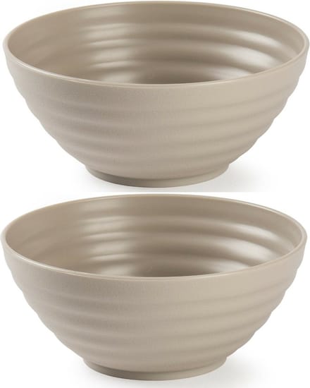 Plasticforte Schaaltjes - 8x - taupe - kunststof - 14 x 6.5 cm - kommen
