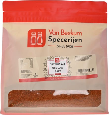 Van Beekum Specerijen - Dry Rub All Use Low Salt - 2 KG (hersluitbare stazak)