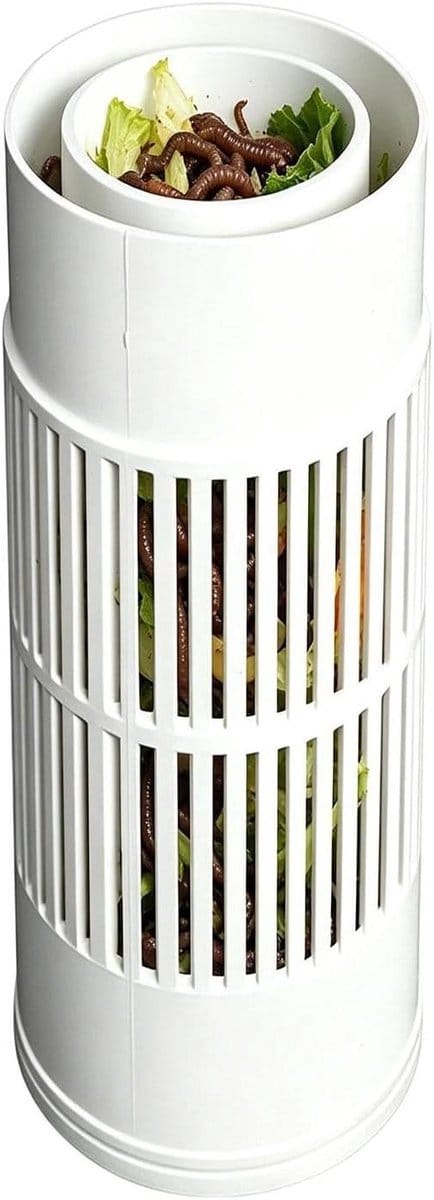 Compostbak met wormen - Afvalverwerker container - Bodem verrijken - Zware duurzame constructie - 29 x 13.1 x 12.4 cm