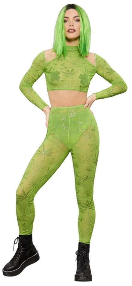 Fever - Cannabis Kostuum - S - Groen