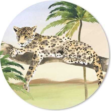 Muismat rond 20x20 cm - Mousepad Luipaard - Jungle - Boom - Ronde muismatten
