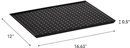Glas en Mug Drainer Zwart ABS Hars - 42.5 x 30.7 x 1.5 cm