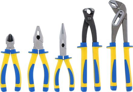 Kinzo Tangenset 5-delig set Kniptang, punttang, knijptang, waterpomptang, combi-tang
