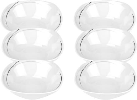 Set van 6 graansaladekommen Phoenix 14,2cm porselein wit met decoratie