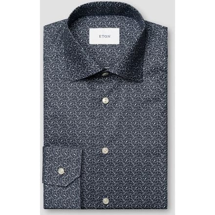 Eton Overhemd Allover Mini Flower Pattern Signature Twill Navy / male