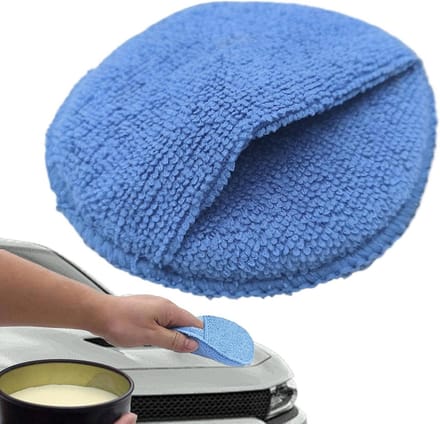 Wax applicatorpad - Polijstspons auto - Auto polijsten - Ergonomische grip - 125 cm - Blauw
