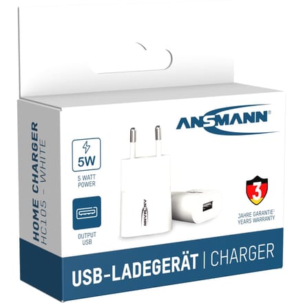 Ansmann HomeCharger HC105 USB-oplader 5 W 1x USB-A Wit Binnen