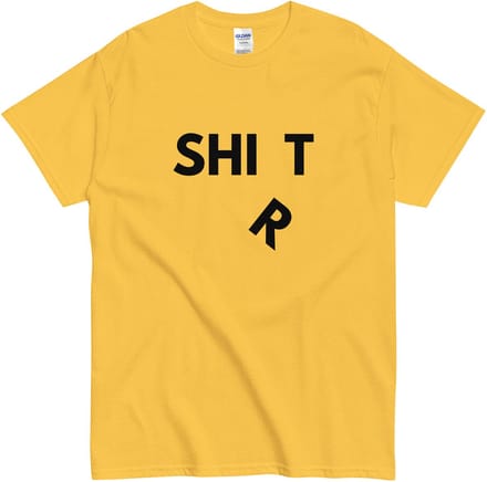 Grappig Heren Dames T Shirt - Woordgrap - Humor Tshirt Shit - Geel - S