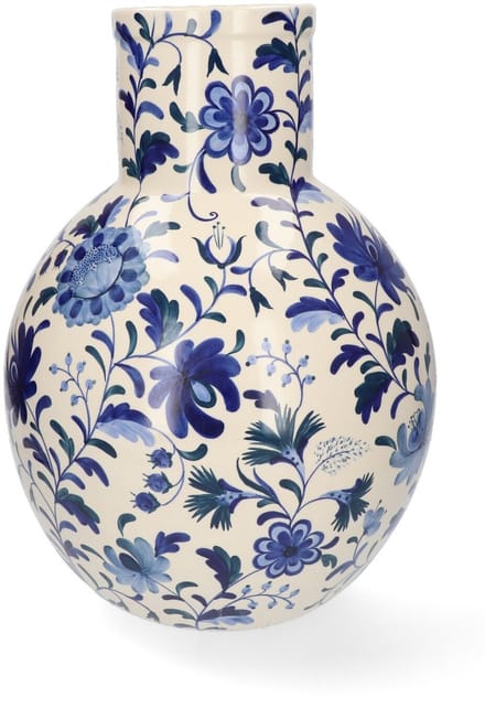 Return to Sender Vaas Rond - H45 cm - Bed of Flowers Blue - Handgeschilderd