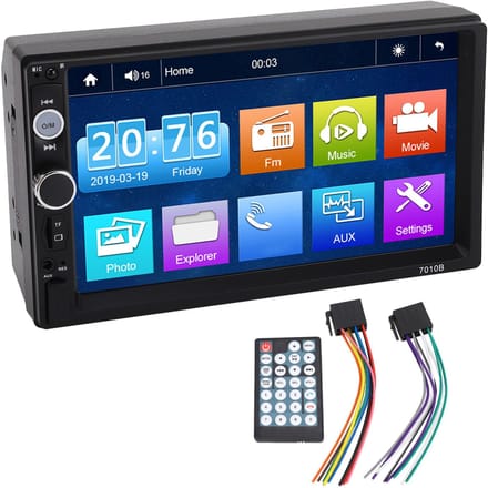 7-inch Touchscreen Head Unit DC12V voor Carplay Draadloos voor Android Auto Bluetooth AUX MP5 Speler Auto Multimedia Ontvanger Type A blue
