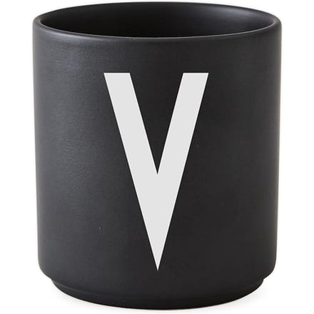 DESIGN LETTERS - Personal beker porselein  - V - zwart