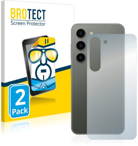 BROTECT - Screenprotector voor Samsung Galaxy S23 (Achterkant) - Folie Beschermfolie transparant 2 Stuks