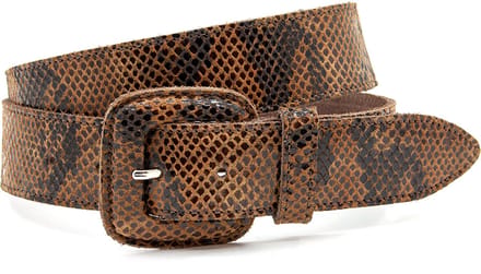 Dames riem bruin - 4 cm beklede gesp - Leer - Jeans riem - Casual - Maat 95