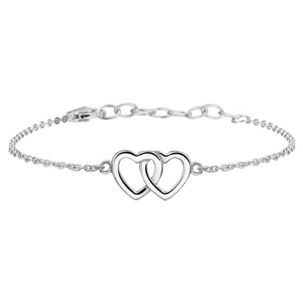Zilver Gerhodineerde Armband hart 1 1324381
