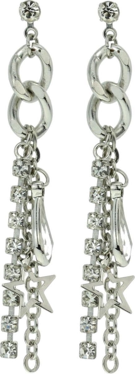 Behave - Oorhangers met steentjes en ster - trendy avondaccessoire