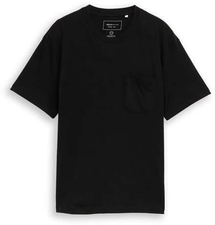 Tom Tailor Denim - Relaxed fit T-shirt met borstzak - Maat S - Black