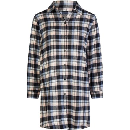 By Louise Dames Pyjama Nachthemd Lang Flanel Geruit Grijs/Roze - Maat S