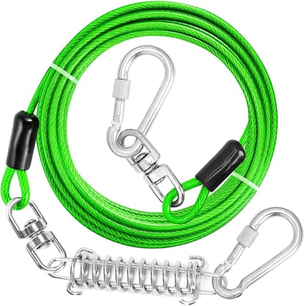 Honden Bindkabel - Looplijn Hond - Buiten Camping - Roestvrij Draaibaar - 21 Meter Lang - Groen