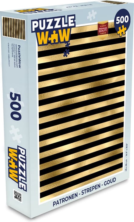 Puzzel Patronen - Strepen - Goud - Legpuzzel - Puzzel 500 stukjes