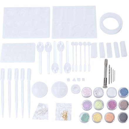 94 Stuks Siliconen Sieraden Mallen Herbruikbaar Duurzaam Veilig Elastisch DIY Eenvoudige Bediening Hanger Gieten white