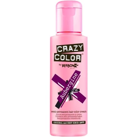 Crazy Color Semi-Permanent Hair Color Cream 50 Aubergine 100ml