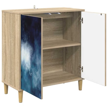 vidaXL - Dressoir - RAALTE - Sonoma - 69 - x - 33 - x - 75 - cm - Bewerkt - hout