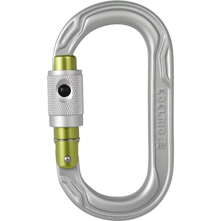 Oval Power 2500 Permalock ovale karabiner met unieke beveiliging grijs