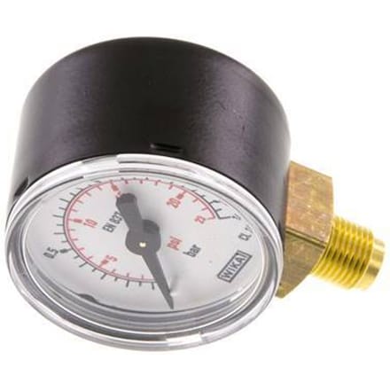 0..1.6 Bar Manometer Onderaansluiting Staal/Messing 40 mm Klasse 1.6