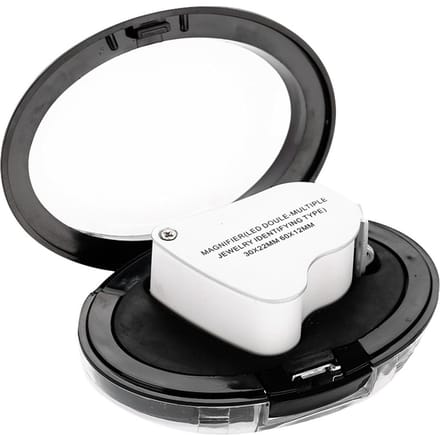 30X 60X Dubbele Lens Draagbare Vergrootglas Zakvergrootglas met LED voor Sieraden Controle