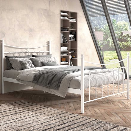 Bed 'Sacha' Wit 140x200 Met Lattenbodem