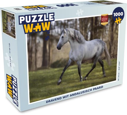 Puzzel Paard - Schimmel - Gras - Legpuzzel - Puzzel 1000 stukjes volwassenen