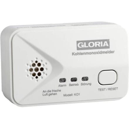 Gloria KO1 Koolmonoxidemelder werkt op batterijen Detectie van Koolmonoxide