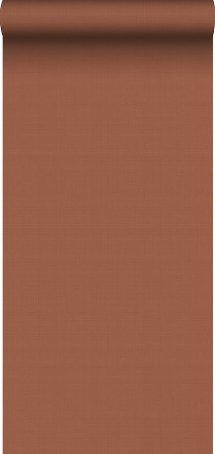 ESTAhome behang linnenstructuur terracotta - 53 cm x 10.05 m - 139369