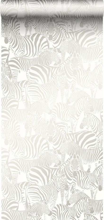 Origin Wallcoverings behang zebra's zilver - 346836 - 53 cm x 10,05 m