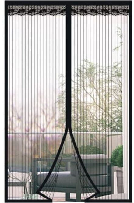 Zwart magnetisch muggennet, 100x205 cm