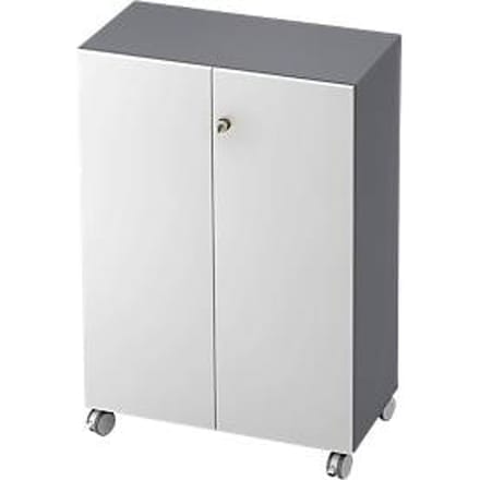 TOPAS LINE rolkast, 3 dossierhoogtes, afsluitbare deuren, grafiet/wit