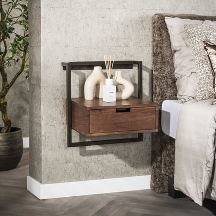 Nachtkastje Air Solid Massief Acacia Bruin 1 Lade