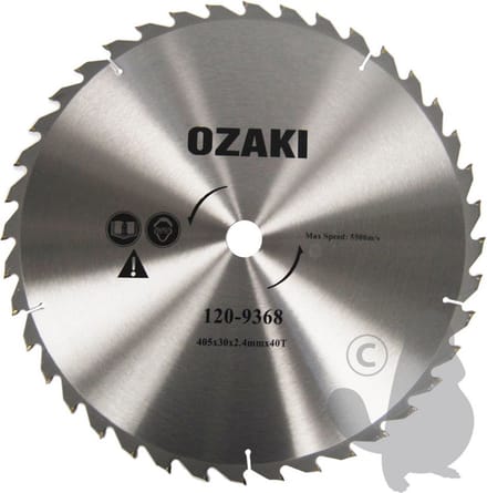 Ozaki Carbide mes 40 tanden - Snijbreedte 405mm, boring: 30mm, dikte: 2,4mm